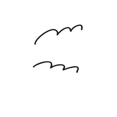シンプルな手描きの波線　もくもく　モノクロ
