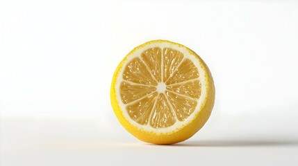Ripe lemon with half isolated on white