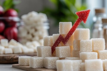 The danger of sugar: white death, excessive sweets, unhealthy habit, nutritional risks, sugar consumption, health effects, sugary indulgence, harmful lifestyle, sweet overconsumption, eating pattern.