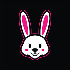 Cute bunny rabbit head logo