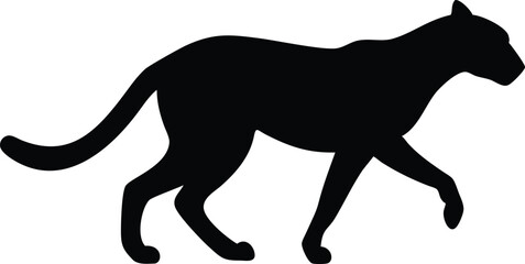 Collection of cheetah silhouette set Isolate on white background vector illustration