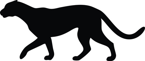 Collection of cheetah silhouette set Isolate on white background vector illustration