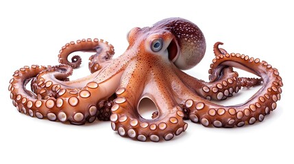 Obraz premium Fresh octopus isolated on white background