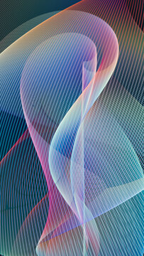 The colorful threads in the composition.
