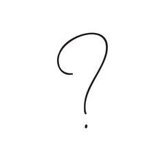 シンプルな手描きのはてなマーク　モノクロ