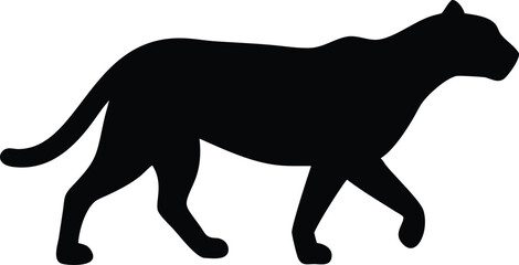 Cheetah silhouette vector on a white background