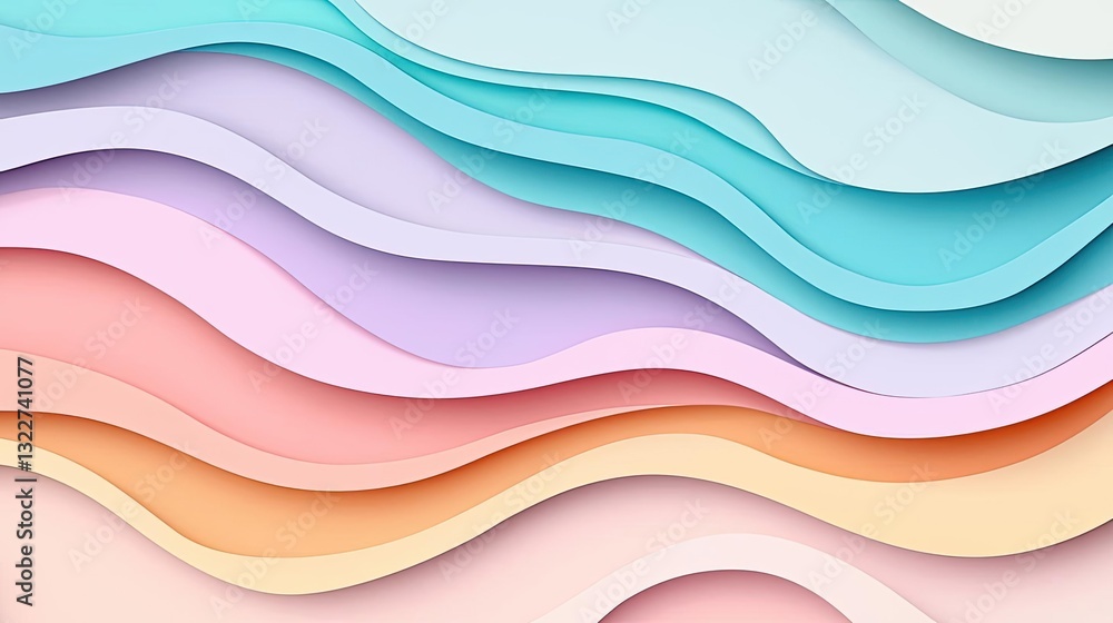 Aufkleber minimalist graphic design abstract background concept. colorful wavy abstract background with layere