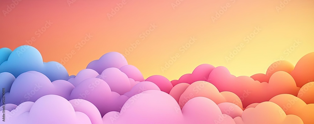 Poster minimalist graphic design abstract background concept. vibrant skies filled with colorful clouds at 
