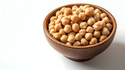 Bowl of Chickpeas isolated on white background