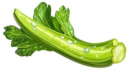 Chinese Stem Lettuce isolated on white background