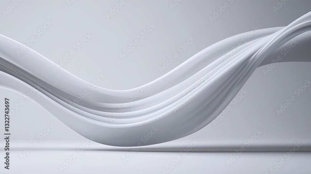Poster ink illustration abstract background idea. elegant flowing white fabric creating a soft, calming atm