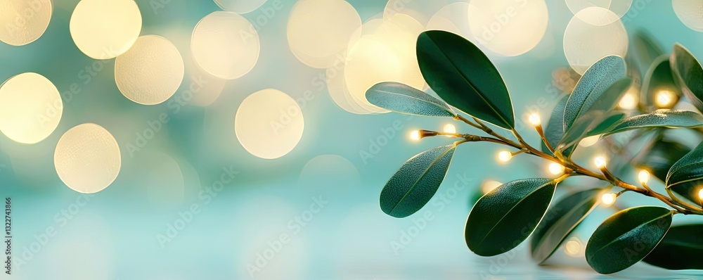 Poster minimalist graphic design abstract background concept. close-up of green leaves with a beautiful, so