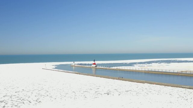 st joseph michigan lighthouse drone video