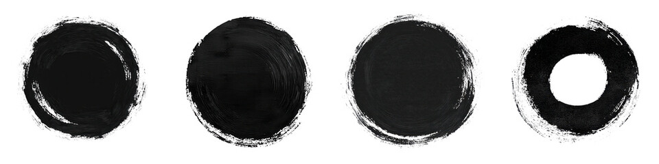 Set of Abstract Black Brush Stroke Designs in Minimal Monochrome Style  Grunge Textured Backgrounds with Splattered Smudged and Blotchy Patterns  and Contemporary Graphic Design Elements