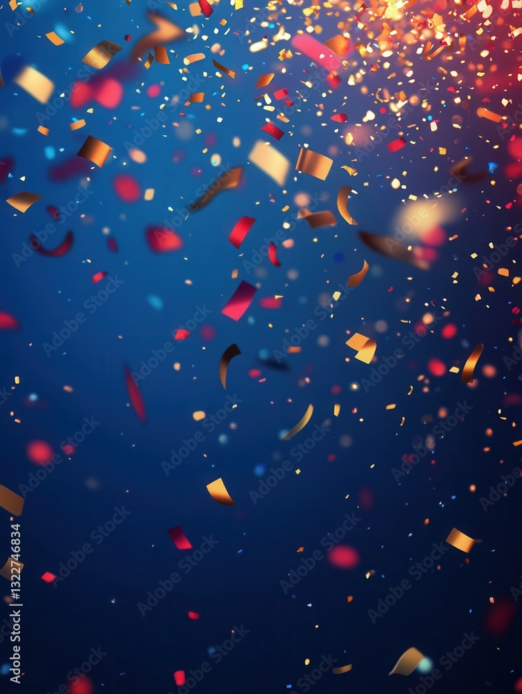 Poster colorful confetti celebration creating a vibrant atmosphere for parties and festive occasions in a b