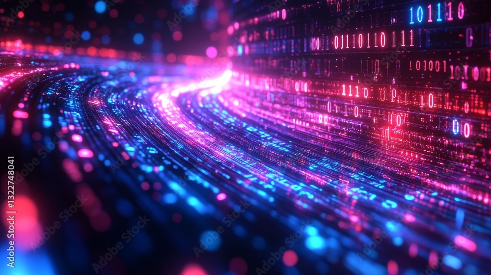 Aufkleber This visual representation captures the essence of quantum computing, highlighting concepts like qubits, superposition, and entanglement. The vibrant data flow illustrates complex interactions.