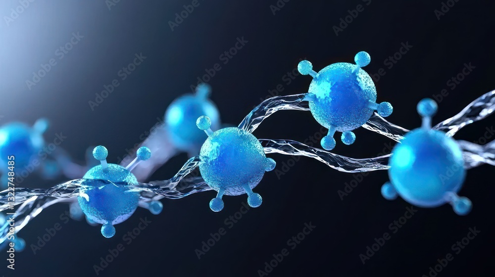 Aufkleber molecular network: an abstract, macro view depicts a dynamic network of interconnected molecules. th