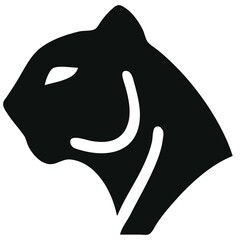 Minimalist panther logo with a bold black silhouette