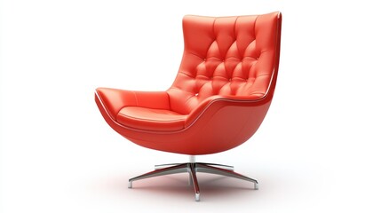 Red Leather Chair Studio Shot