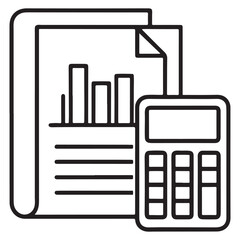 calculator and financial report icon business concept illustration