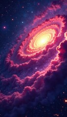 Cosmic nebula swirls, vibrant hues, stellar dust, abstract, background, design