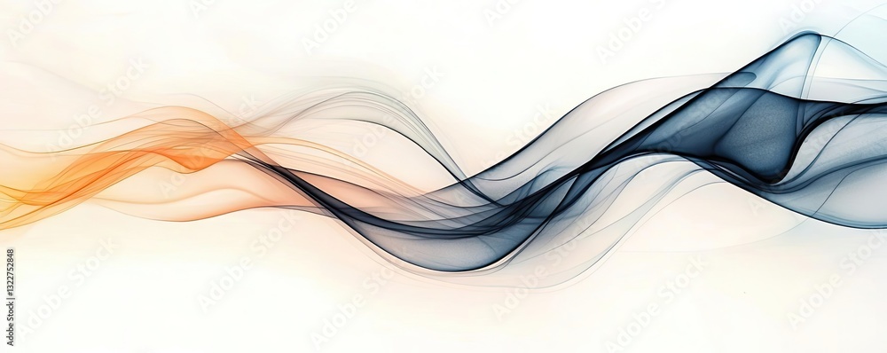 Poster ink illustration abstract background idea. abstract wave design with smooth lines in orange and blue