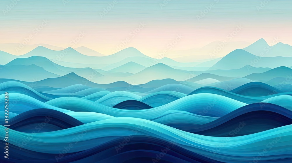 Poster seascape abstract background idea. serene abstract landscape showcasing gentle waves and soft colors