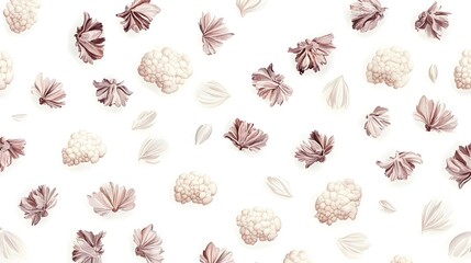 Cauliflower pattern on white background