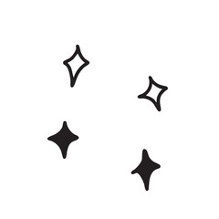 シンプルな手描きのあしらい　モノクロのキラキラ