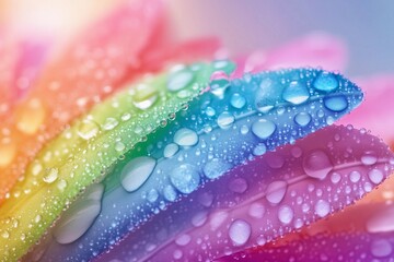 Vibrant petals glistening with dew in a colorful display during early morning light