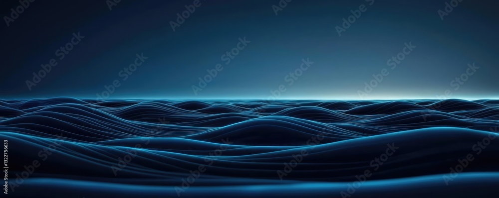 Poster seascape abstract background idea. a serene view of dark waves gently rolling across a calm sea at t