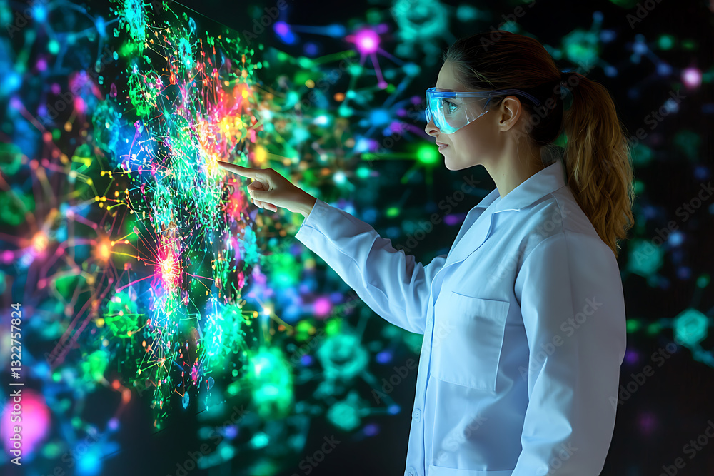 Poster innovative research presentation laboratory digital visualization high-tech environment close-up vie