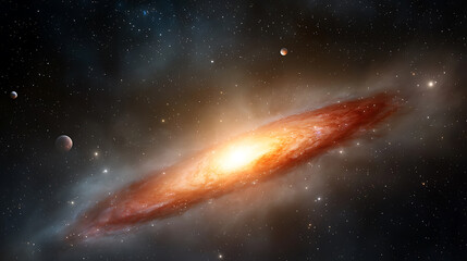 Obraz premium Exploring celestial wonders galaxy formation outer space digital art cosmic environment wide-angle view science concept
