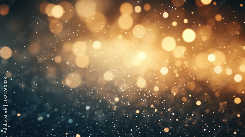 Poster soft golden and blue bokeh lights shimmer, creating an enchanting atmosphere perfect for a festive c