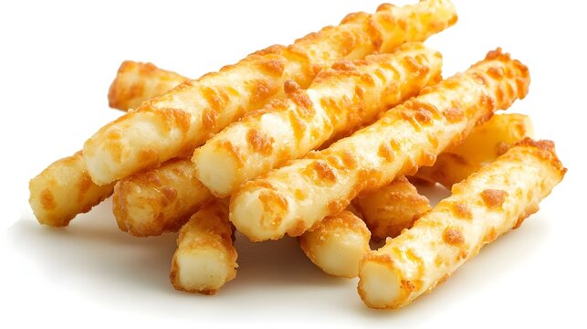 Batonnets de fromage dores et croustillants collation aperitif isole sur fond blanc. American food