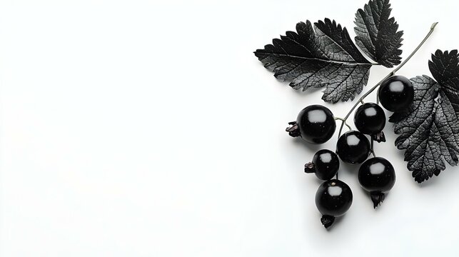 Black Currant Isolated on White Background