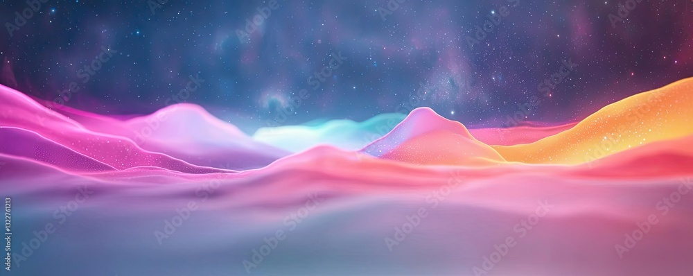 Poster vibrant color art abstract background concept. vibrant abstract landscape with colorful waves and st