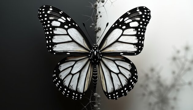 Monochrome Butterfly Silhouette For Minimalist Design Projects Logo Creation Tattoo Art Website Headers Nature Blogs Educational Materials Digital Scrapbooking