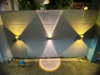 Light metal star on the wall