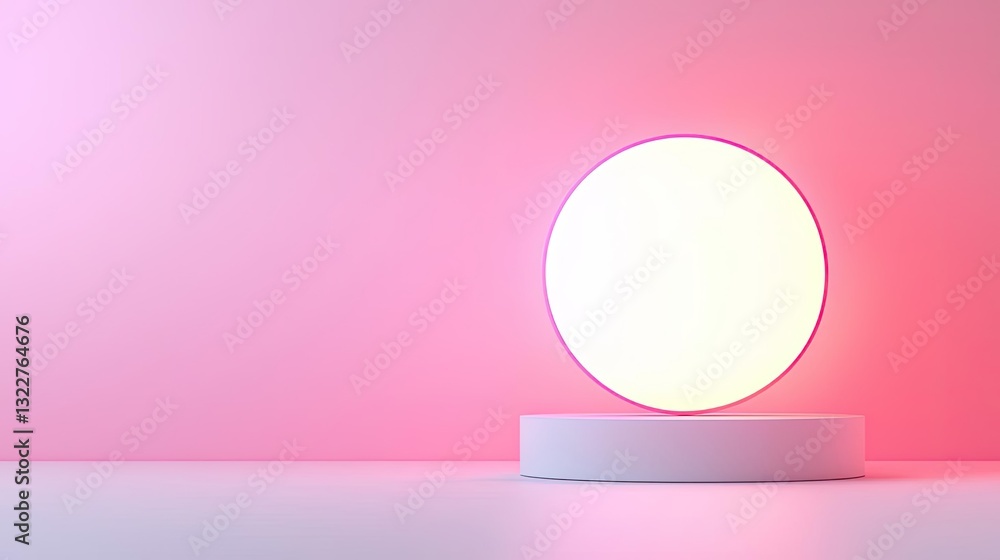 Poster pastel color illustration abstract background concept. modern lamp design with a soft glow on a mini