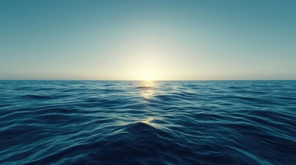 Obraz premium Waterscape abstract background idea. A tranquil ocean view at sunset, highlighting the calming waves and serene atmosphere.