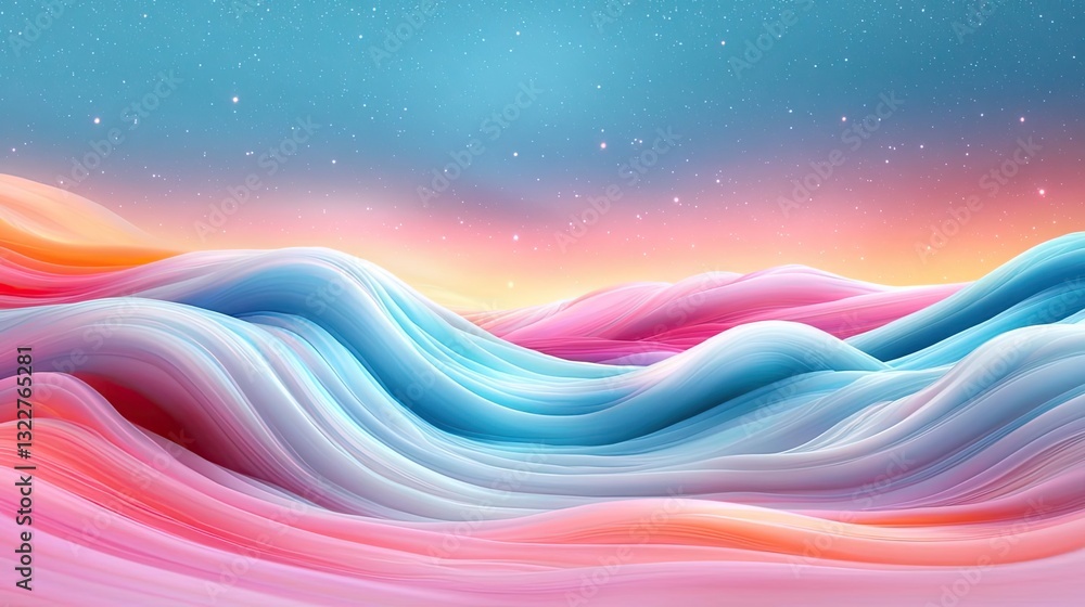 Poster vibrant color art abstract background concept. vibrant waves of color create a stunning abstract lan