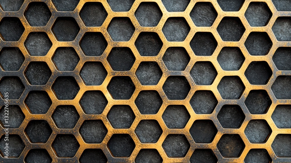 Poster intricate metal structure featuring a unique pattern displaying artistic design and contemporary aes