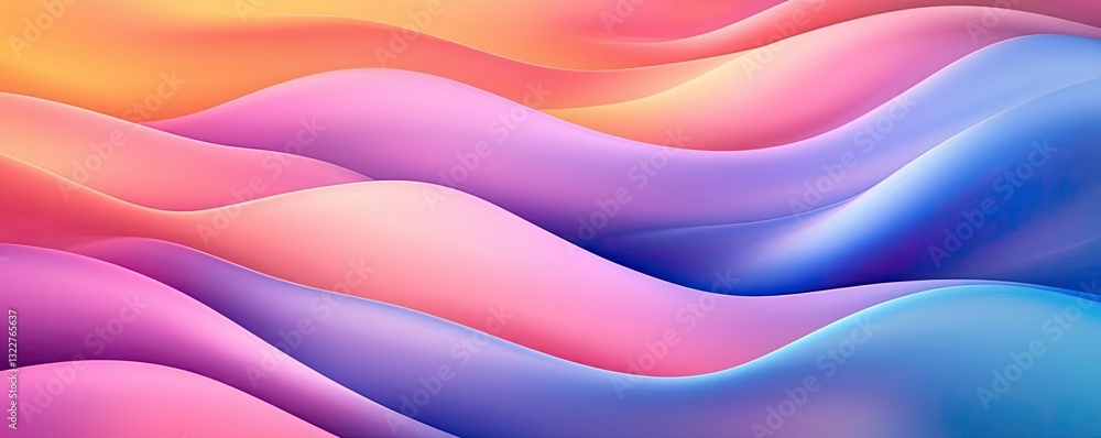 Poster pastel color illustration abstract background concept. vibrant abstract waves in shades of pink and 