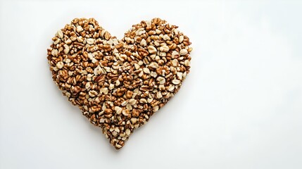 Heart Shaped Cereal Isolated on White Background