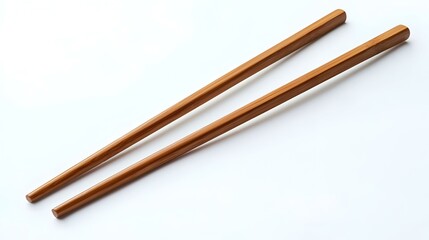 Brown Chopsticks isolated on white background
