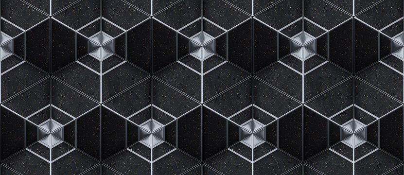 3D pattern of the hexagon.