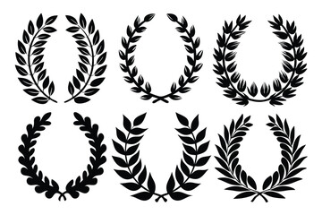 Laurel wreath silhouette collection set