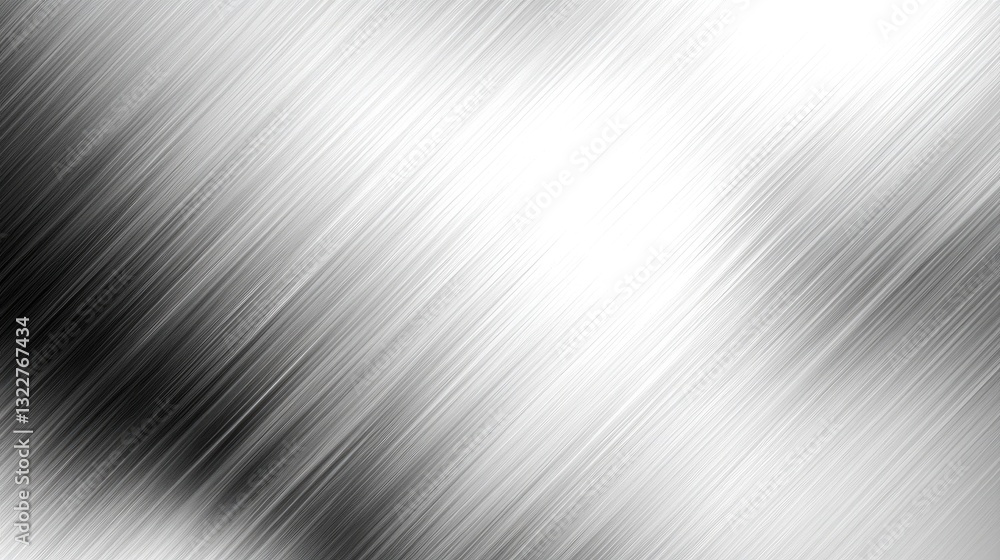 Poster Abstract Brushed Metal Texture Background Shiny Gray Silver White Diagonal Lines Pattern Design