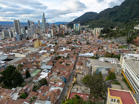 Bogota Skyline With Mountain Background, Colombia